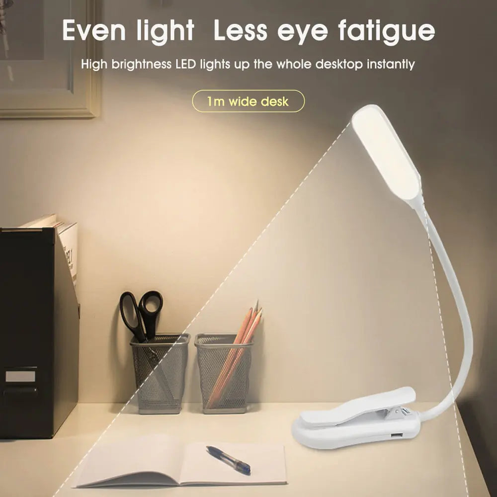 Bærbar LED-lampe med klemme