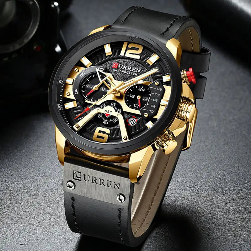 Curren Military Leather Chronograph