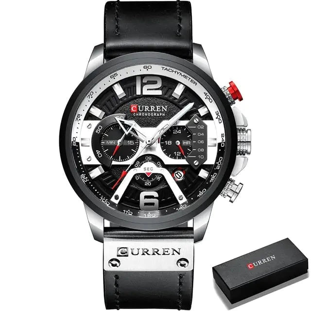 Curren Military Leather Chronograph