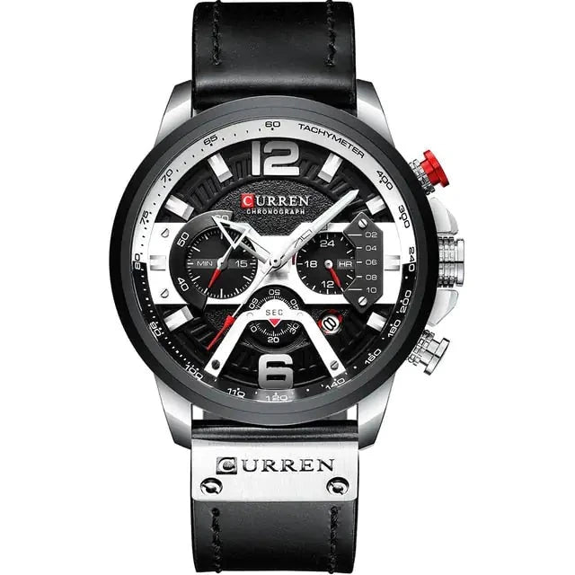 Curren Military Leather Chronograph