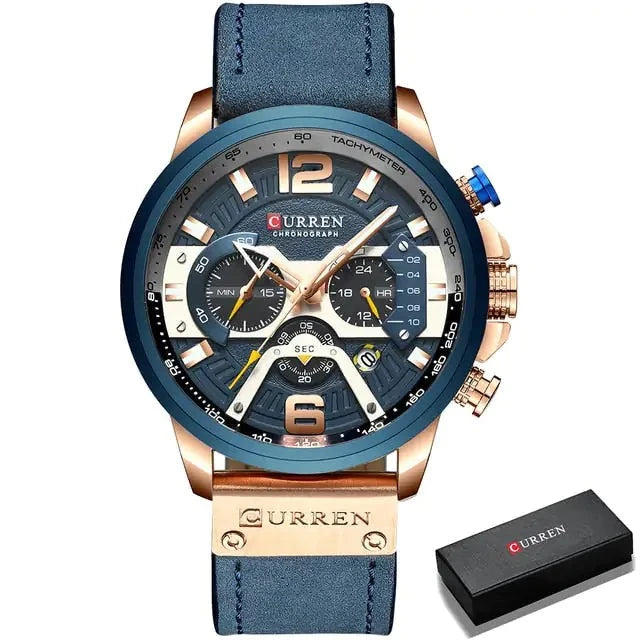 Curren Military Leather Chronograph
