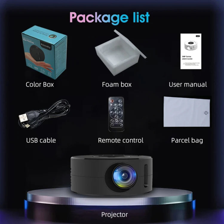Mini smartphone LED projektor til iOS og Android