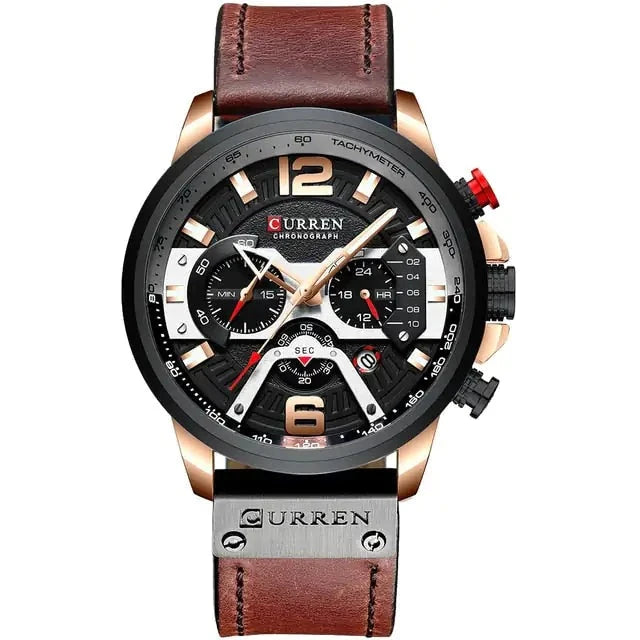 Curren Military Leather Chronograph