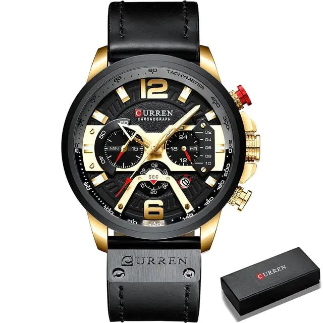 Curren Military Leather Chronograph