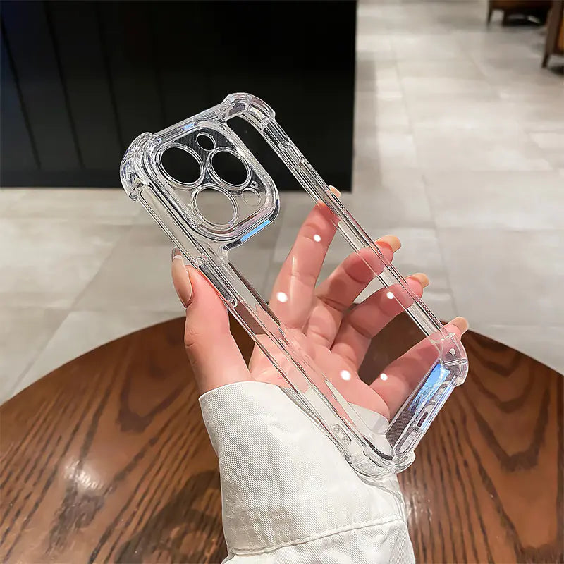 Gennemsigtigt iPhone cover med stødabsorbering – til iPhone 12-15