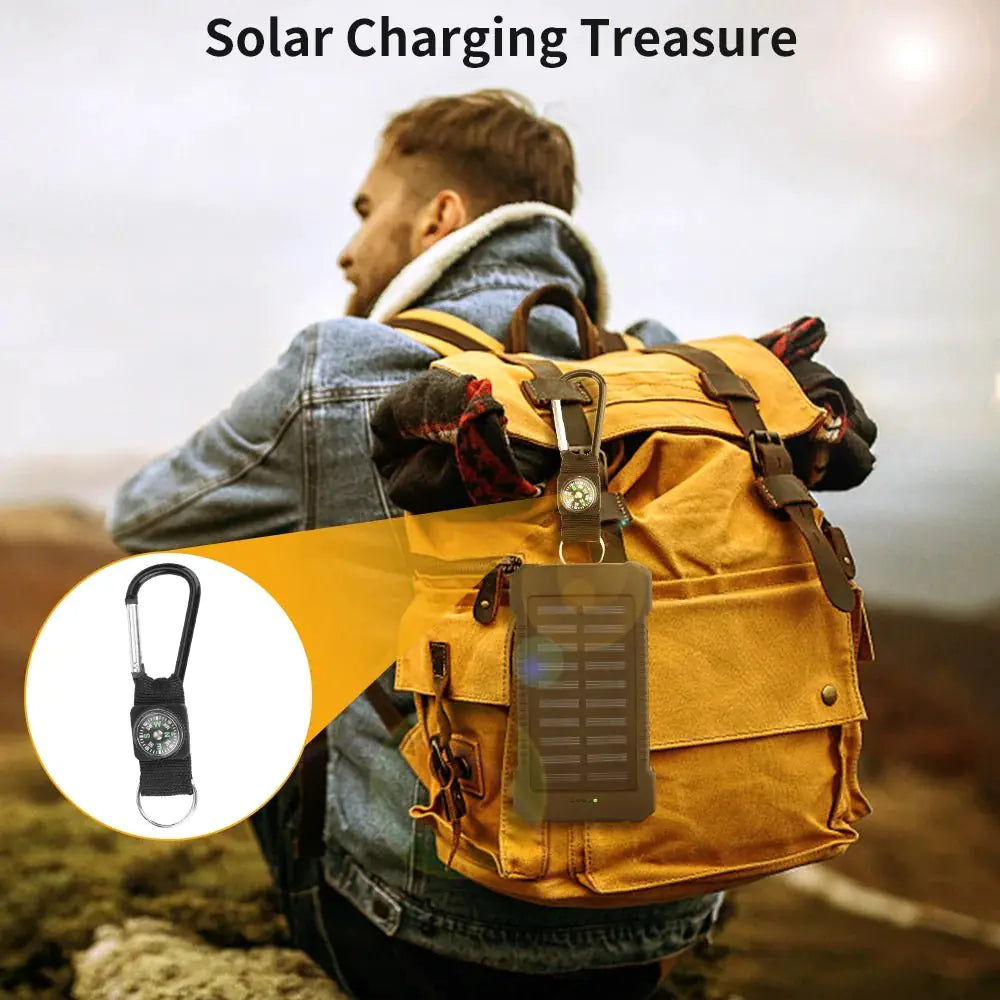 Solcelle Powerbank 20000mAh med Dual USB og IP67