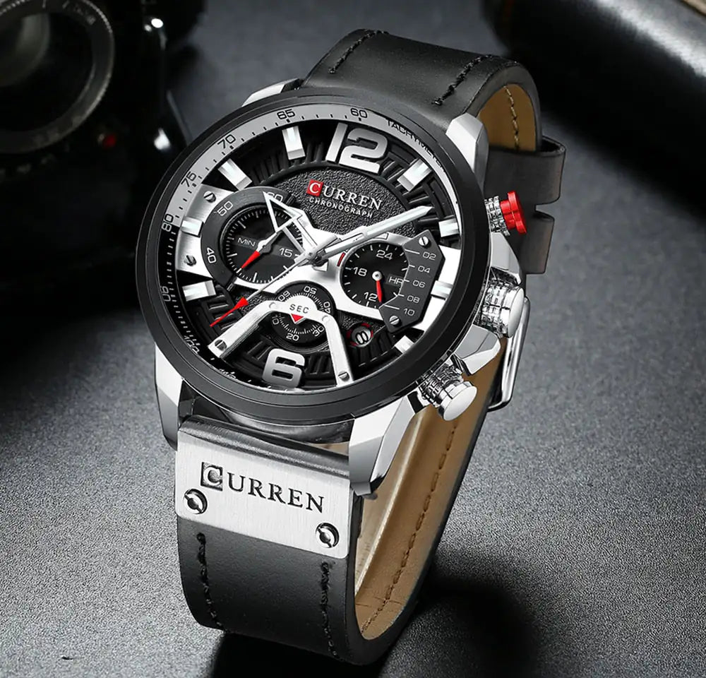 Curren Military Leather Chronograph