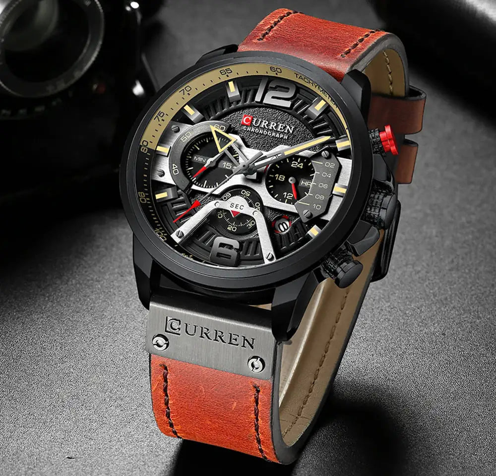 Curren Military Leather Chronograph