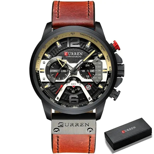 Curren Military Leather Chronograph