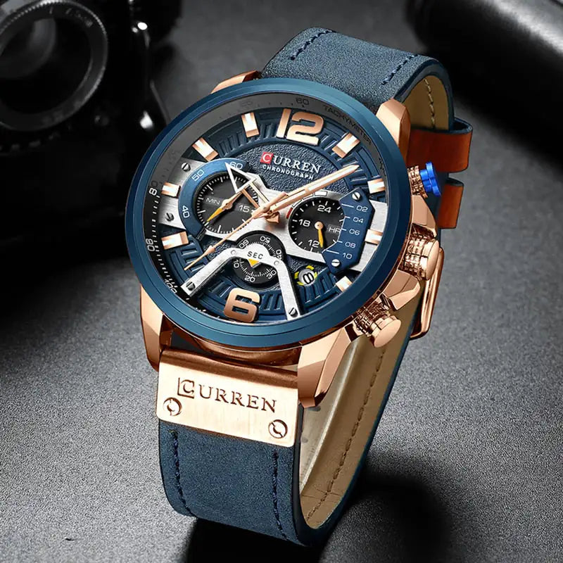 Curren Military Leather Chronograph