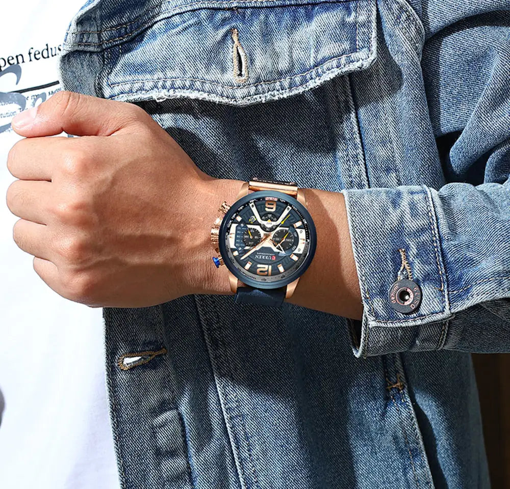 Curren Military Leather Chronograph
