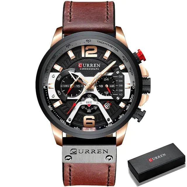 Curren Military Leather Chronograph